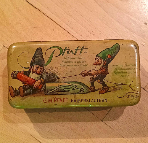 Pfaff werbe blechdose - pfaff, werbe-blechdose