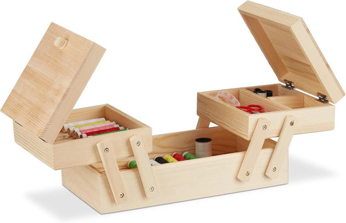 Nähkästchen holz fächer - nähkästchen, holz,